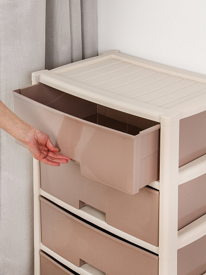 Комод 4 ящика, Колорит, 56х39х81 см, бежевый, широкий, М8759, Альтернатива