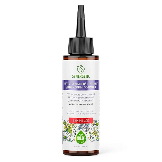 Пилинг для кожи головы, Synergetic, Глубокое очищение и тонизирование для роста волос, 110 мл