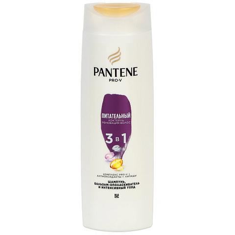 Шампунь Pantene Pro-V, 3в1 Интенсивный уход, для сухих и поврежденных волос, 360 мл, бальзам-ополаскиватель