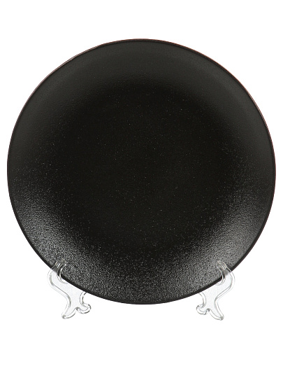 Набор тарелок керамика, 6 шт, 20 см, круглый, Крафт, Daniks, Y4-8358, черный