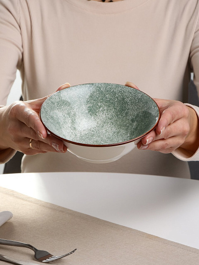 Салатник фарфор, круглый, 15х5 см, 350 мл, Мрамор, МФК, MFK20619