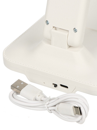 Светильник настольный, 5 Вт, USB+адаптер, белый, абажур белый, A100085, на подставке