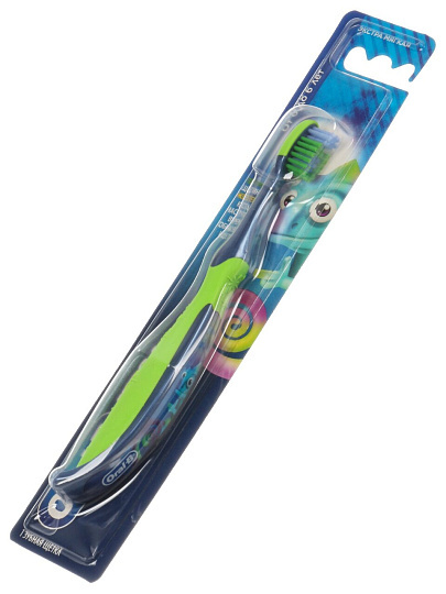 Зубная щетка Oral-B, Kids 35, экстра мягкая, от 0-6 лет, детская, синий/серая