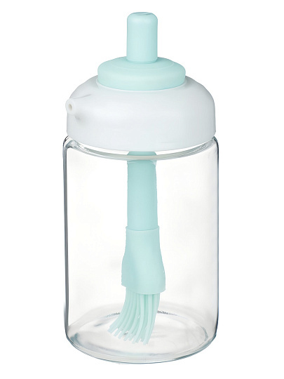 Бутылка для масла, стекло, 250 мл, 14х7 см, с кисточкой, силикон, Vetta, 828-348