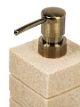 Дозатор для жидкого мыла Камень, полистоун, 7.4x7.4x13.5х19 см, беж, BRE0985AA-LD - фото 4