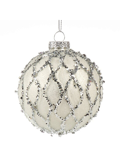 Елочный шар Барокко, 8 см, стекло, XF24-SC023