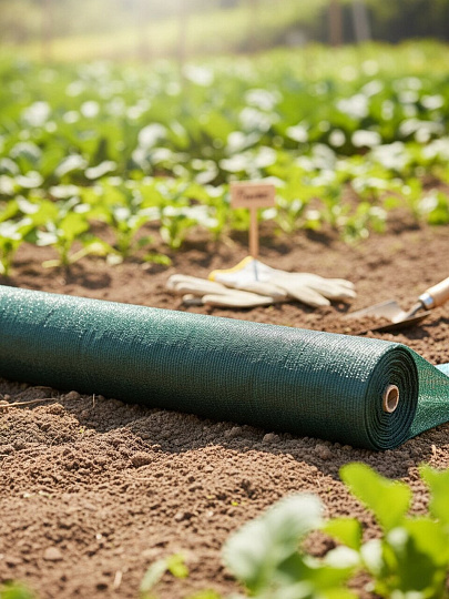 Сетка затеняющая 600х5000 см, степень затемнения 55%, Зеленый Луг, ЗЛТ-55/6