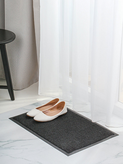 Коврик грязезащитный, 40х60 см, прямоугольный, резина, лапша, черный, Spaghetti, ComeForte, SPM-01