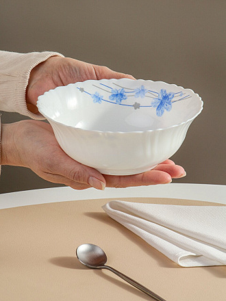 Салатник стеклокерамика, круглый, 15х5 см, 0.44 л, Вуаль, TW60