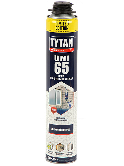 Пена монтажная Tytan, Uni Limited Edition, профессиональная, 65 л, 750 мл, летняя, 63975