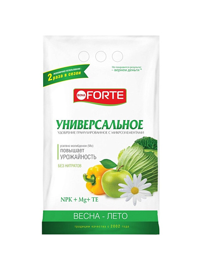 Удобрение универсальное, с микроэлементами, весна-лето, минеральное, гранулы, 1 кг, Bona Forte