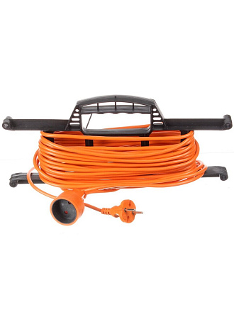 Удлинитель на рамке, 1 гнездо, 30 м, ПВС, 2х0.75 мм², без заземления, пластик, в ассортименте, Jett, 157-230