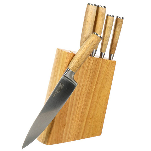 Набор ножей 5 предметов, сталь, рукоятка дерево, дерево, Y4-6438
