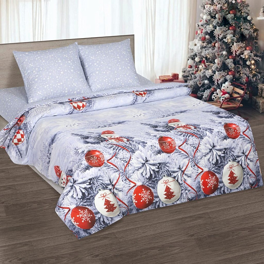 Постельное белье евро, простыня 215х240 см, 2 наволочки 70х70 см, пододеяльник 200х215 см, АртПостель, поплин, Время чудес