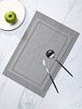 Набор салфеток полимер, 45х30 см, прямоугольный, 4 шт, серый, Рамка, Y4-3319 - фото 2