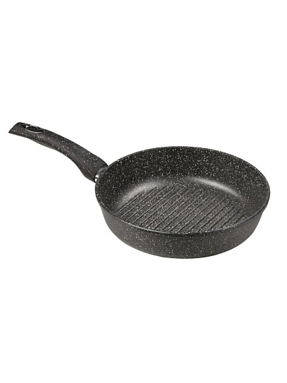 Сковорода-гриль литой алюминий, 26 см, антипригарное покрытие, Горница, Гранит, круглая, сг261аг