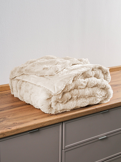 Покрывало евро, 240х260см, 100%пэ, верх ткань 460гр, вниз ткань 200гр, Silvano, Кролик, белое