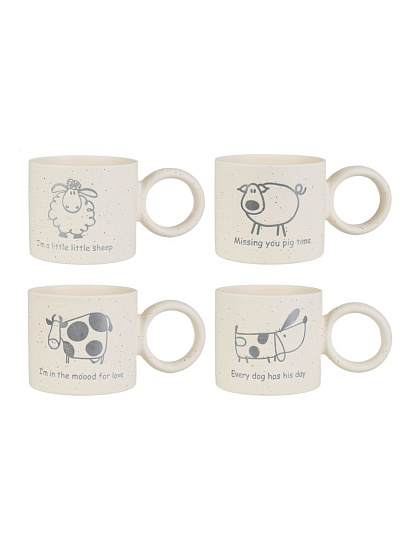 Кружка фарфор, 340 мл, Веселая ферма, Millimi, 806-926, в ассортименте