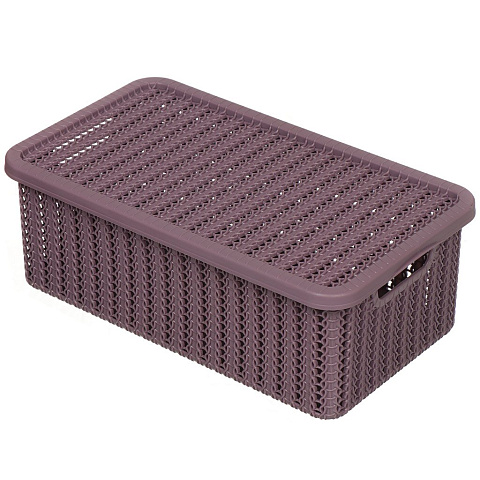 Коробка для хранения прямоугольная с крышкой, 6 л, Idea М2370, пурпурная