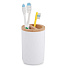 Подставка для зубных щеток, 7.3х7.3х11.3 см, пластик, белая, Альтернатива, Бамбук, М8055 - фото 3
