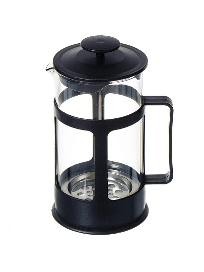 Френч-пресс 0.6 л, стекло, пластик, черный