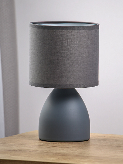 Светильник настольный E14, 40 Вт, серый, абажур серый, Rivoli, Nadine, 7042-501, керамика