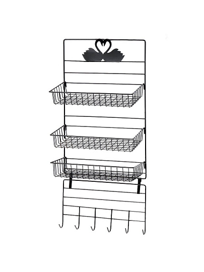 Полка для ванной металл, настенная, 3 яруса, прямая, 29.5х13х66 см, Y9-244