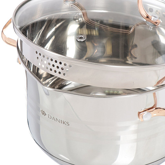 Набор посуды нержавеющая сталь, 10 предметов, кастрюли 1.9,2.9,3.9,6.5 л, ковш 1.9 л, индукция, Daniks, Токио, SD-A87-10