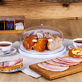Тортница пластик, 15.5х29 см, круглая, с крышкой, на ножке, белая, Idea, М1119 - фото 11