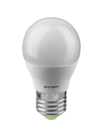 Лампа светодиодная E27, 12 Вт, 100 Вт, шар, 6500 К, холодный белый свет, Онлайт, 90065