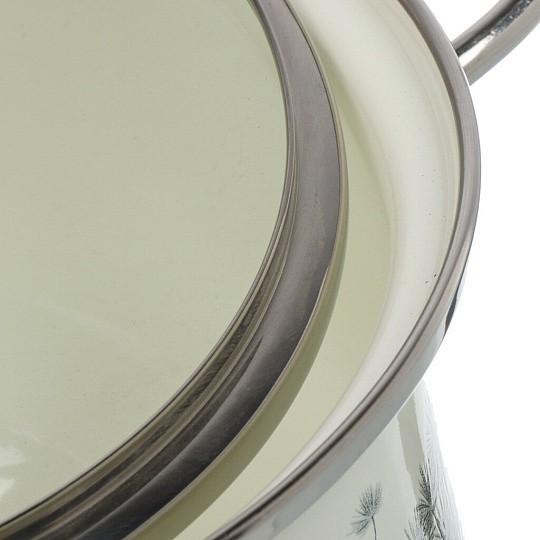 Кастрюля эмалированная сталь, 3.8 л, крышка стекло, Agness, Dandelion, 943-058, индукция