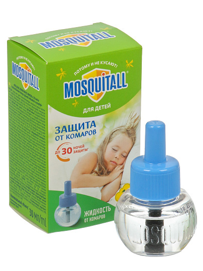 Репеллент от комаров, жидкость для фумигатора, для детей, 30 ночей, Mosquitall, Нежная защита, 30 мл