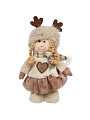 Фигурка декоративная текстиль, Девочка, 46 см, коричневая, Y4-9440 - фото 4