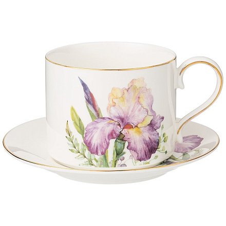 Чайная пара фарфор, 2 предмета, на 1 персону, 300 мл, Lefard, Irises, 590-469