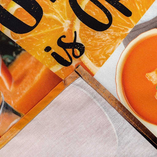 Полотенце кухонное 40х73 см, 190 г/м2, 100% хлопок, саржа, Этель, оранжевое, Россия, 4136490