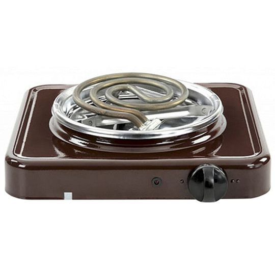 Плита электрическая Элтерм, Пскова-1, 1000 Вт, 1 конфорка, эмаль, механическая, переключатель поворотный, коричневая