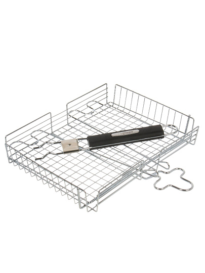 Решетка барбекю 310х240х55 мм, Гурман, хром, рукоятка резина, складная, 11100002-1(31-24)