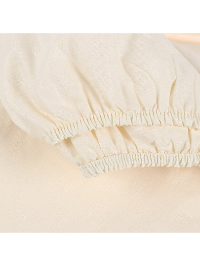 Простыня евро, 200 х 200 см, 100% хлопок, поплин, кремовый, на резинке, Bravo, 1623а-1