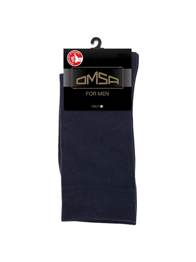 Носки для мужчин, хлопок, Omsa, Classic, синие, р. 42-44, 204