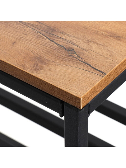 Полка для обуви металл, 3 секции, 69х29х56 см, таксония черная, Loft