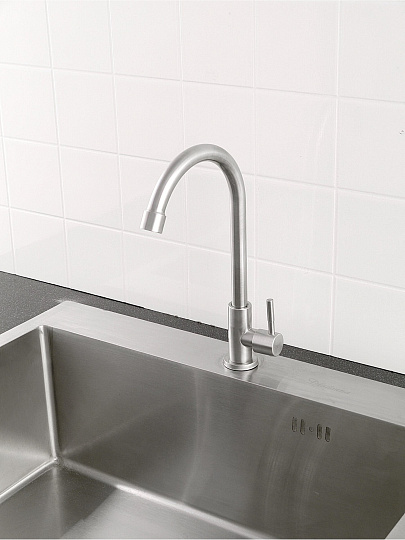 Смеситель для кухни, Potato, с картриджем, для одного типа воды, сатин, P0042S