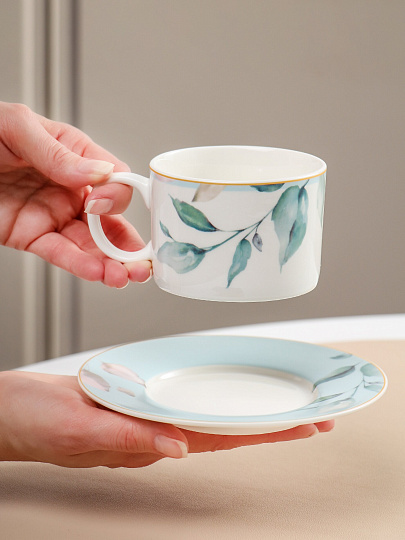 Набор чайный фарфор, 12 предметов, на 6 персон, 230 мл, Jewel, Оливи, ПС0020-09