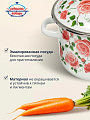 Кастрюля эмалированная сталь, 3 л, крышка сталь, цилиндрическая, Сибирские товары, Роза плетистая, 3MD181M, индукция - фото 3