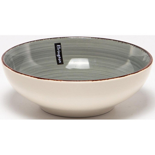 Тарелка суповая, керамика, 18 см, круглая, Аэрография Светлый графит, Elrington, 139-27028