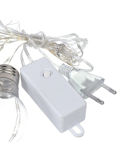 Гирлянда 50 ламп, 5 м, 1 режим, Лампочки, теплый белый свет, прозрачная, в помещении, сетевая, LED, Y4-7533