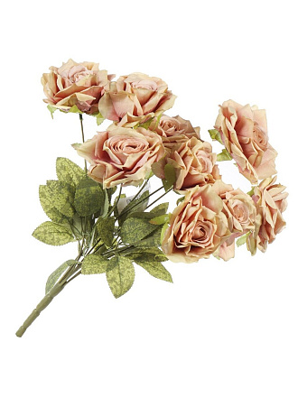 Цветок искусственный декоративный Роза букет, 50 см, персиковый, Y4-7907