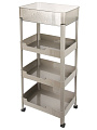 Полка универсальная, пластик, 4 секции, 39х28х102 см, на колесах, серая, Y4-11631 - фото 3