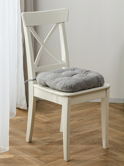 Сиденье мягкое 100% полиэстер, 40х40 см, бежевое, с завязками, A140087