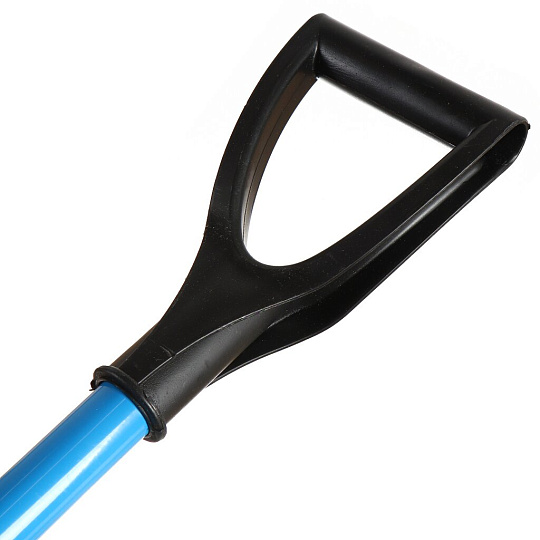 Лопата для снега пластик, с стальной планкой, 400х500 мм, черенок алюминиевый, в сборе, Агропласт, Полярная звезда