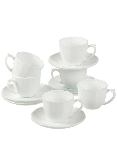 Набор чайный стеклокерамика, 12 предметов, на 6 персон, Bonjart, Глория, подарочная упаковка